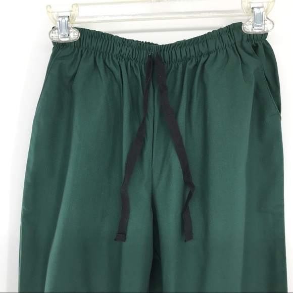 NEW Scrub Pants Green Medical ElasticWaist Draw string Size XSmall - Picture 2 of 9